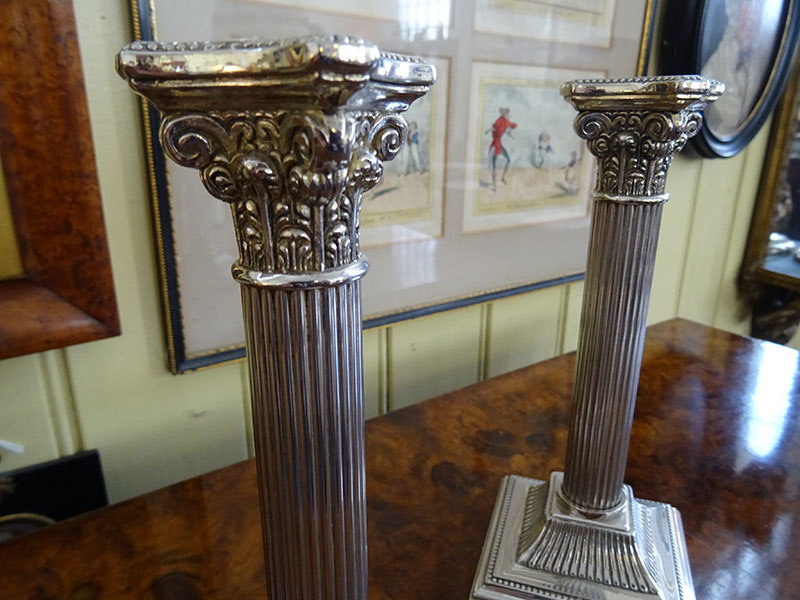 Pair of Victorian silver plate candlesticks